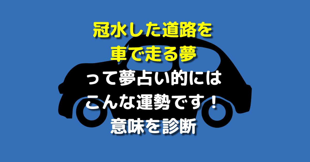 冠水した道路を車で走る夢