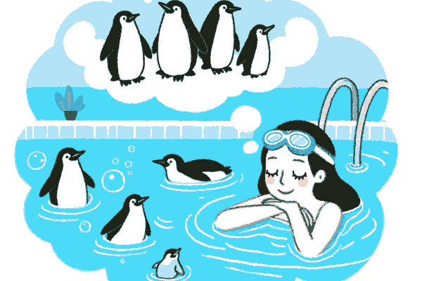ペンギンと泳ぐ夢が警告するコト