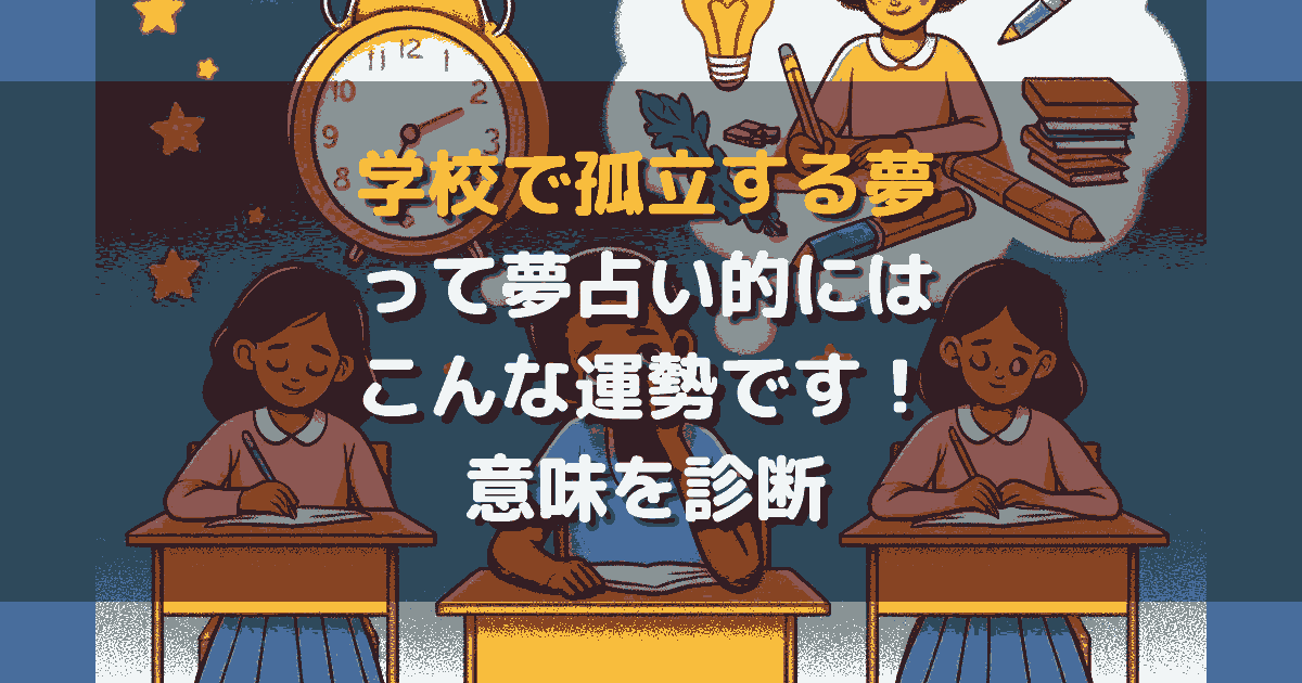 夢占い 学校で孤立する夢