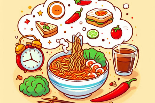 辛いラーメンを食べる夢の基本的な意味