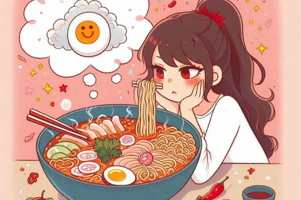 辛いラーメンを食べる夢が警告するストレス