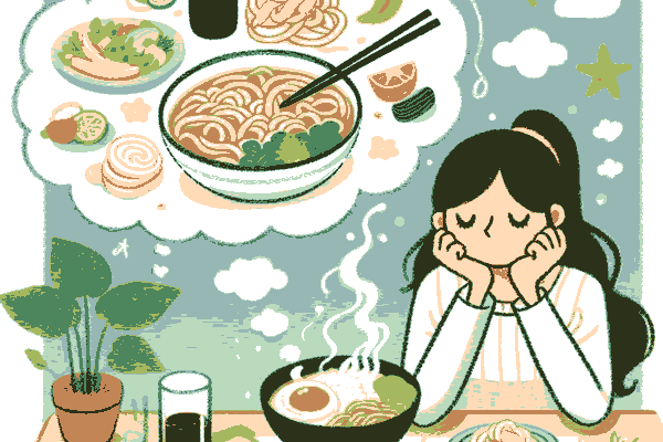 うどんを食べに行く夢が示す基本的な意味