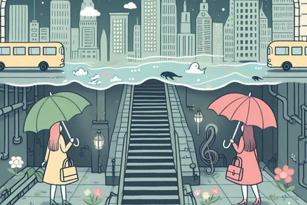 地下都市にいる夢の夢占い